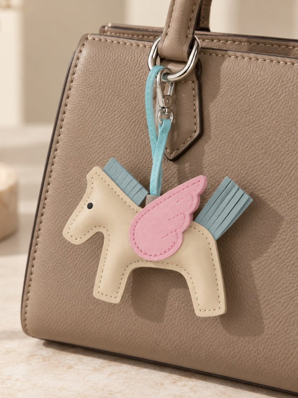 Equestrian Bag Charms Pegasus Horse & H Keychains 0893